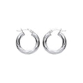 STERLING SILVER 22MM CHUNKY TWISTED HOOP EARRINGS