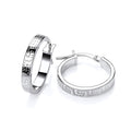 STERLING SILVER 18MM GREEK KEY HOOP EARRINGS