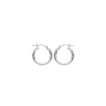 STERLING SILVER 12MM D/C HOOP EARRINGS