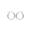 STERLING SILVER 16MM D/C HOOP EARRINGS