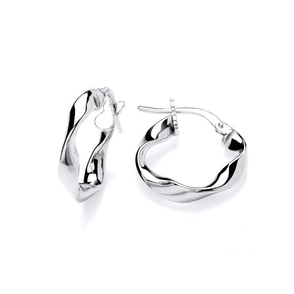 STERLING SILVER 16MM TWISTED HOOP EARRINGS