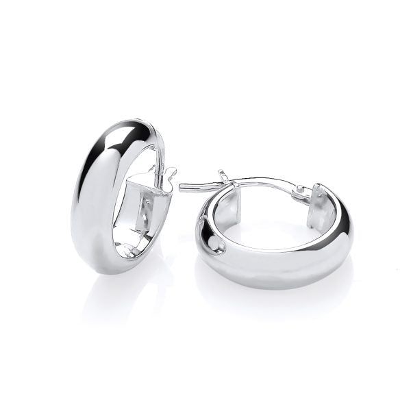 STERLING SILVER 16MM CHUNKY HOOP EARRINGS