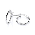 STERLING SILVER 13.5MM TWIST HOOP EARRINGS
