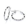 STERLING SILVER 17.5MM TWIST HOOP EARRINGS