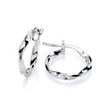 STERLING SILVER 14MM TWIST HOOP EARRINGS