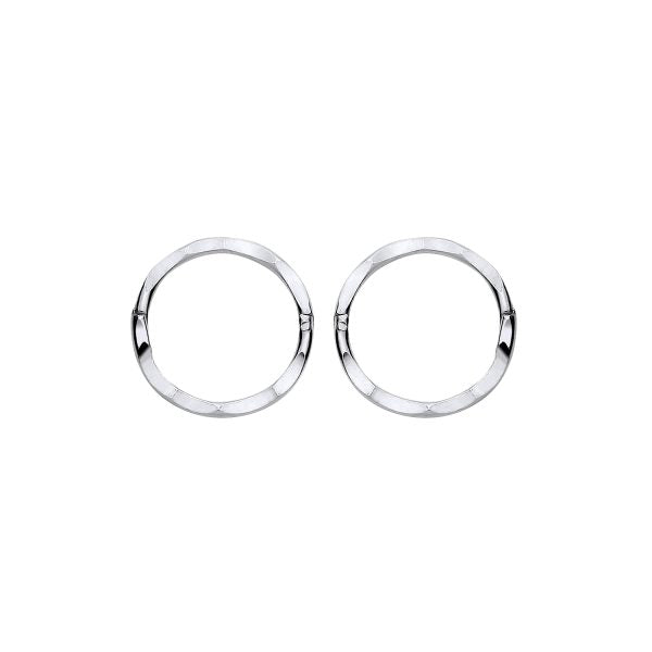 STERLING SILVER D/C 11MM HINGED SLEEPER EARRINGS