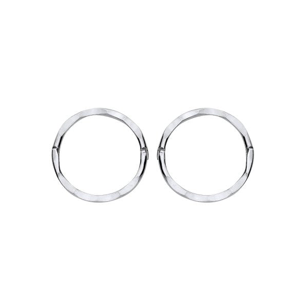STERLING SILVER D/C 12MM HINGED SLEEPER EARRINGS