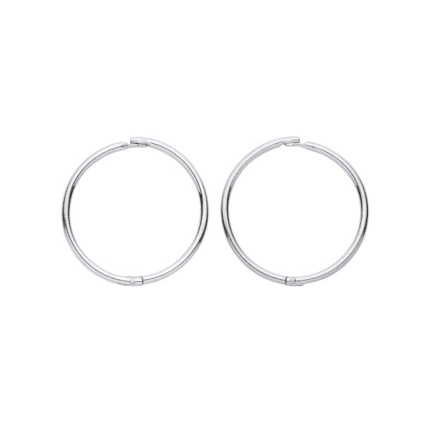 STERLING SILVER 12MM HINGED SLEEPER EARRINGS