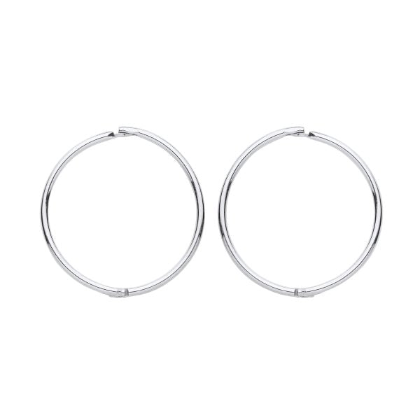STERLING SILVER 14MM HINGED SLEEPER EARRINGS