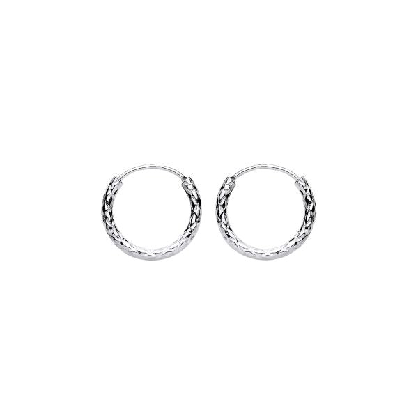 STERLING SILVER 12MM D/C SLEEPER EARRINGS