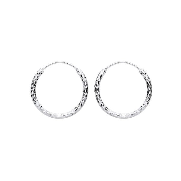 STERLING SILVER 16MM D/C SLEEPER EARRINGS