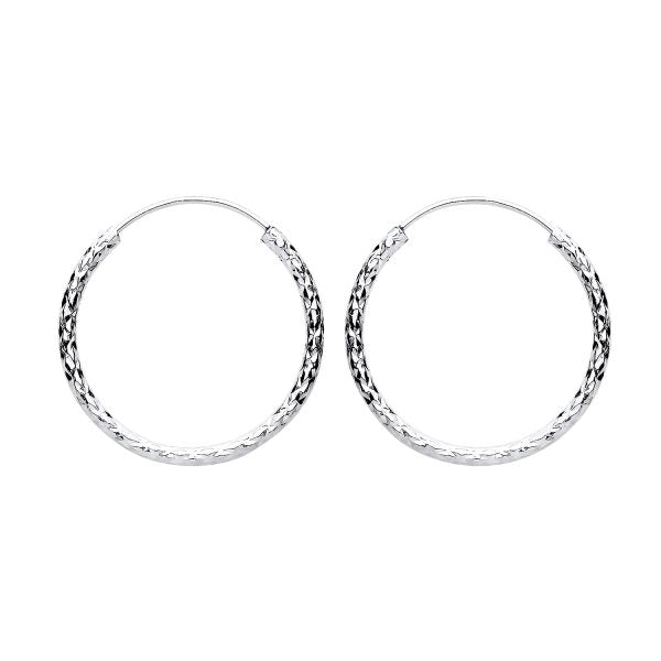 STERLING SILVER 20MM D/C SLEEPER EARRINGS