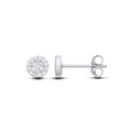 STERLING SILVER CZ CLUSTER STUD EARRINGS