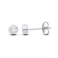 STERLING SILVER CZ STUD EARRINGS – APRIL BIRTHSTONE