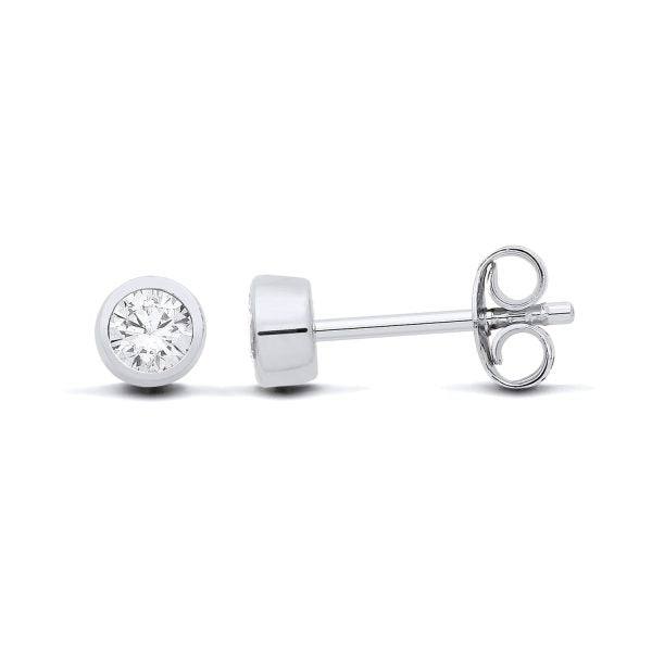 STERLING SILVER CZ STUD EARRINGS – APRIL BIRTHSTONE