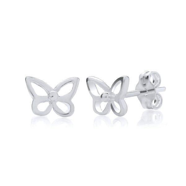 STERLING SILVER BUTTERFLY STUD EARRINGS