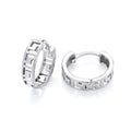STERLING SILVER 15MM GREEK KEY HUGGIE EARRINGS