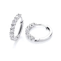 STERLING SILVER 18MM CZ HOOP EARRINGS