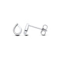 STERLING SILVER NATURAL DIAMOND TEARDROP STUD EARRINGS
