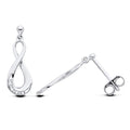 STERLING SILVER NATURAL DIAMOND DROPPER STUD EARRINGS