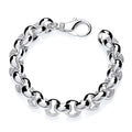 STERLING SILVER GENTS CHUNKY HEAVY PLAIN BELCHER BRACELET