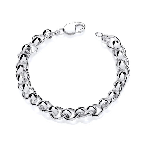 STERLING SILVER GENTS ROLLERBALL BRACELET