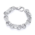STERLING SILVER CZ CHUNKY BELCHER BRACELET