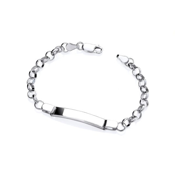 STERLING SILVER BABIES ID BELCHER BRACELET 6.5 INCH