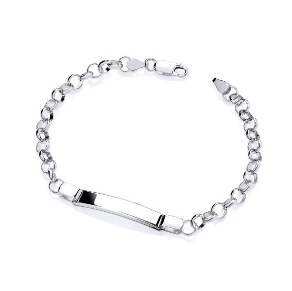 STERLING SILVER LADIES ID BELCHER BRACELET 7.5 INCH