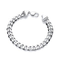 STERLING SILVER 9.5MM CURB BRACELET – HOLLOW