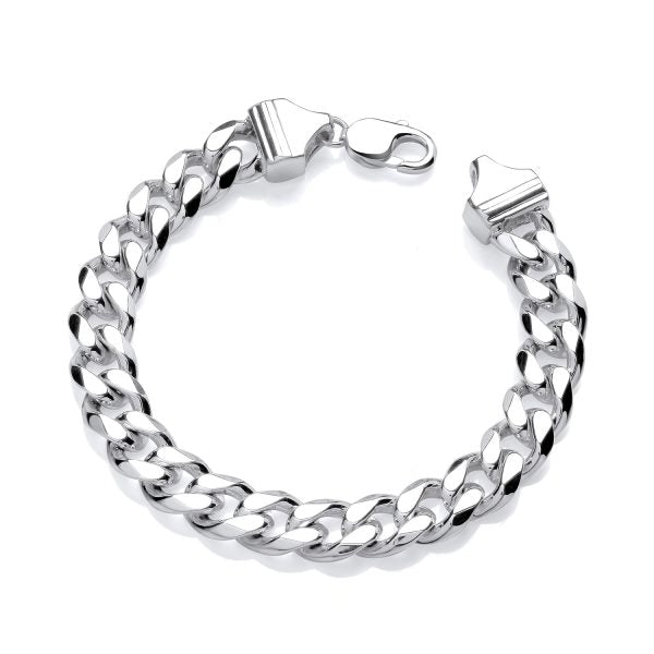 STERLING SILVER 11MM CURB BRACELET – HOLLOW
