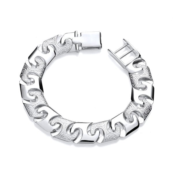 STERLING SILVER 14.5MM GENT’S CAST BRACELET