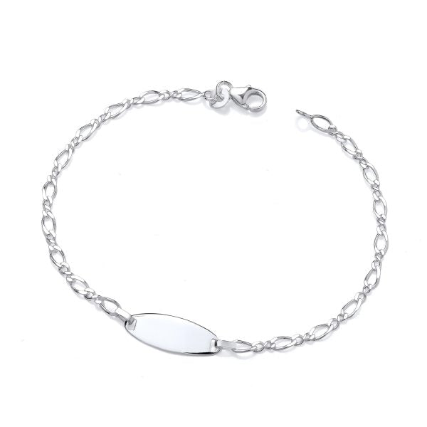 STERLING SILVER FIGARO LADIES ID BRACELET