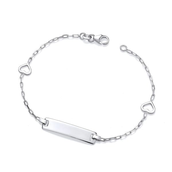 STERLING SILVER PAPERCLIP LADIES ID HEART BRACELET