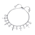 STERLING SILVER ROSARY BEAD PULL STYLE BRACELET