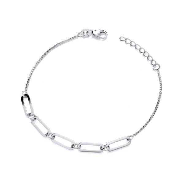 STERLING SILVER PAPERCLIP LADIES BRACELET