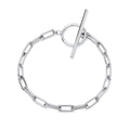 STERLING SILVER PAPERCLIP LADIES T BAR BRACELET
