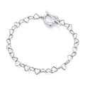 STERLING SILVER HEART T BAR BRACELET