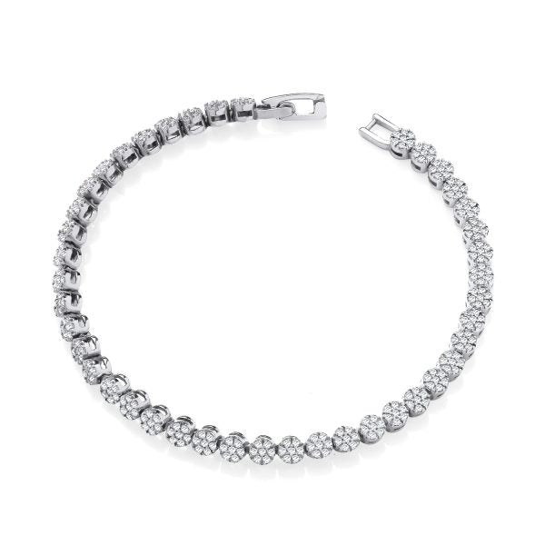 STERLING SILVER RHODIUM PLATED TENNIS BRACELET