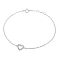 STERLING SILVER PINK CZ HEART BRACELET