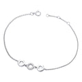 STERLING SILVER CZ TRIPLE CIRCLE BRACELET