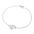 STERLING SILVER CZ MUM HEART BRACELET