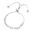 STERLING SILVER ADJUSTABLE PAPERCLIP BRACELET