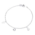 STERLING SILVER HEART CROSS ANCHOR BRACELET