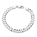STERLING SILVER 8MM GENTS CURB BRACELET