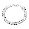STERLING SILVER 8.75MM GENTS CURB BRACELET