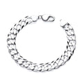 STERLING SILVER 11MM GENTS CURB BRACELET