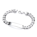 STERLING SILVER ID CURB BRACELET – 9.0 INCH