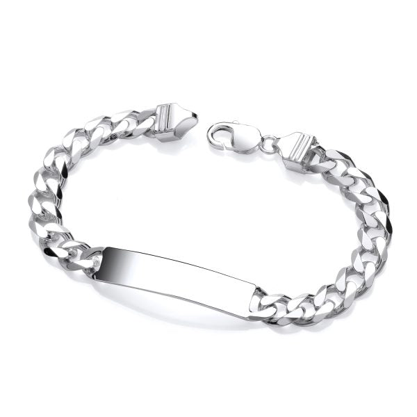 STERLING SILVER ID CURB BRACELET – 9.0 INCH