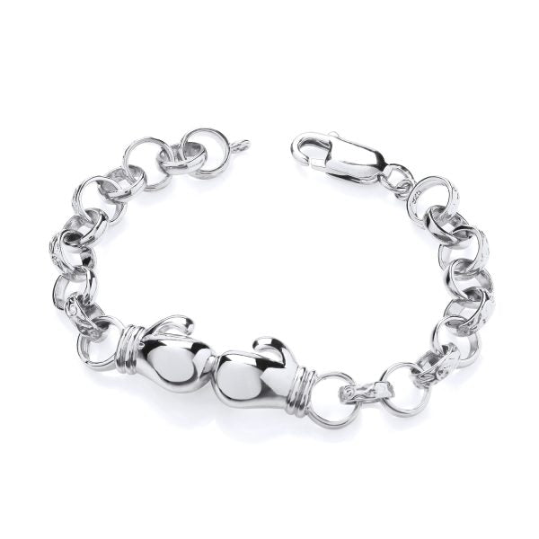 STERLING SILVER CHILDS BOXING GLOVE BRACELET – 6 INCH